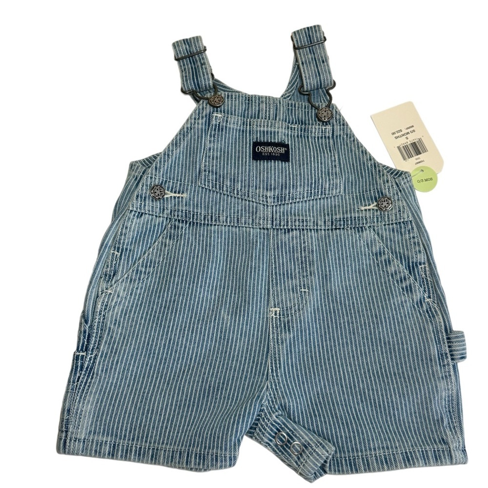 New Oshkosh B'gosh Striped Shortalls 0-3 months